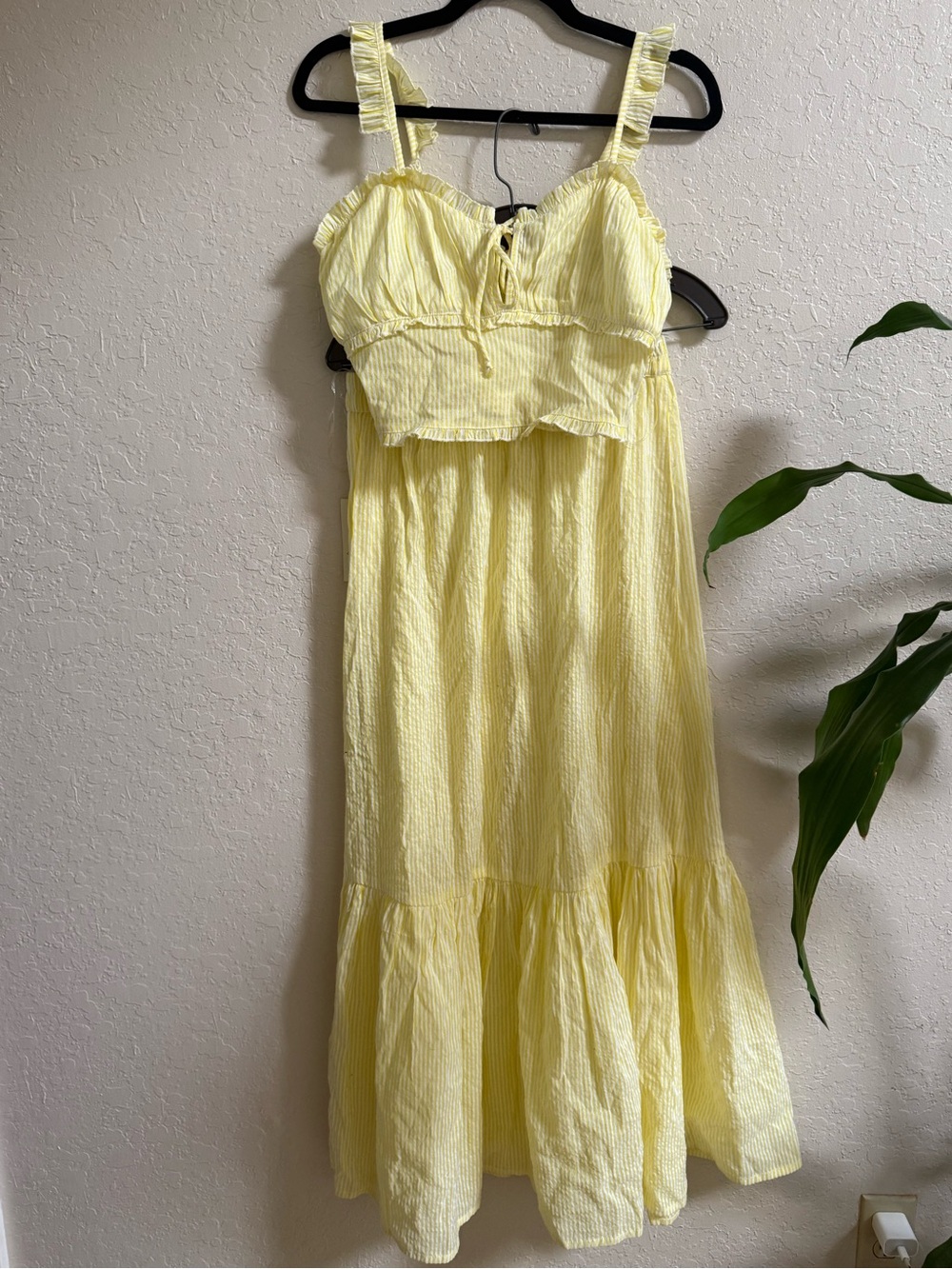 Striped Yellow Ruffled Skirt & Top Set (NWT)